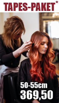 Das Komplettpaket für Haarverlängerungen mit Tape-Extensions (Quikkies bei Hairdreams, Apps bei Great Lengths oder einfach hairtalk Haarverlängerungen)
